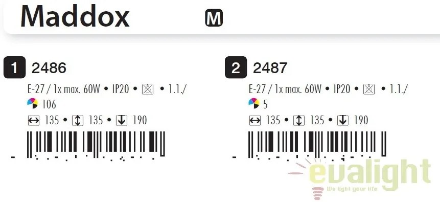 Spot aplicat modern gri dim.13,5 x 13,5 cm Maddox 2487 RX