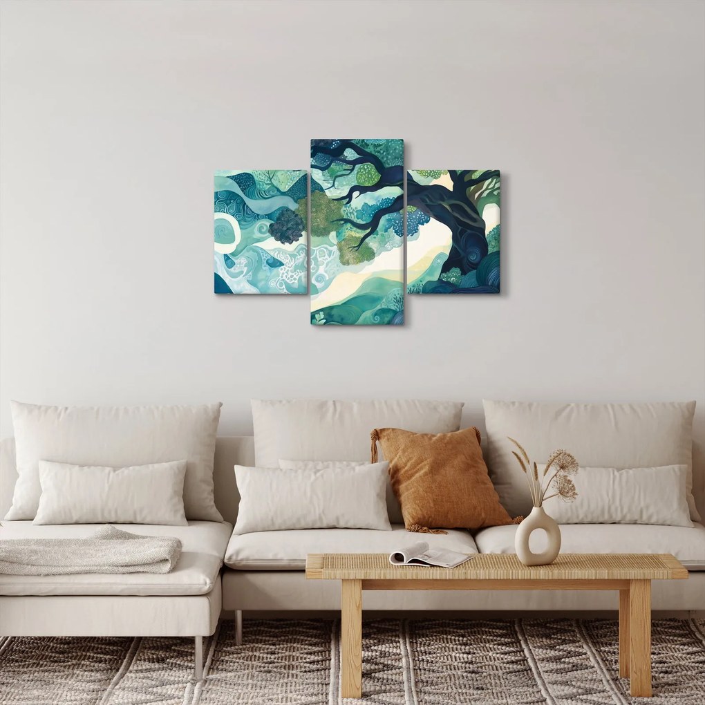 Tablou – Coroană verde a arborelui vieții (90x60 cm)
