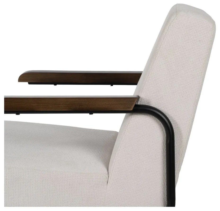 Fotoliu bej cu tapițerie din chenille Industra – Ixia