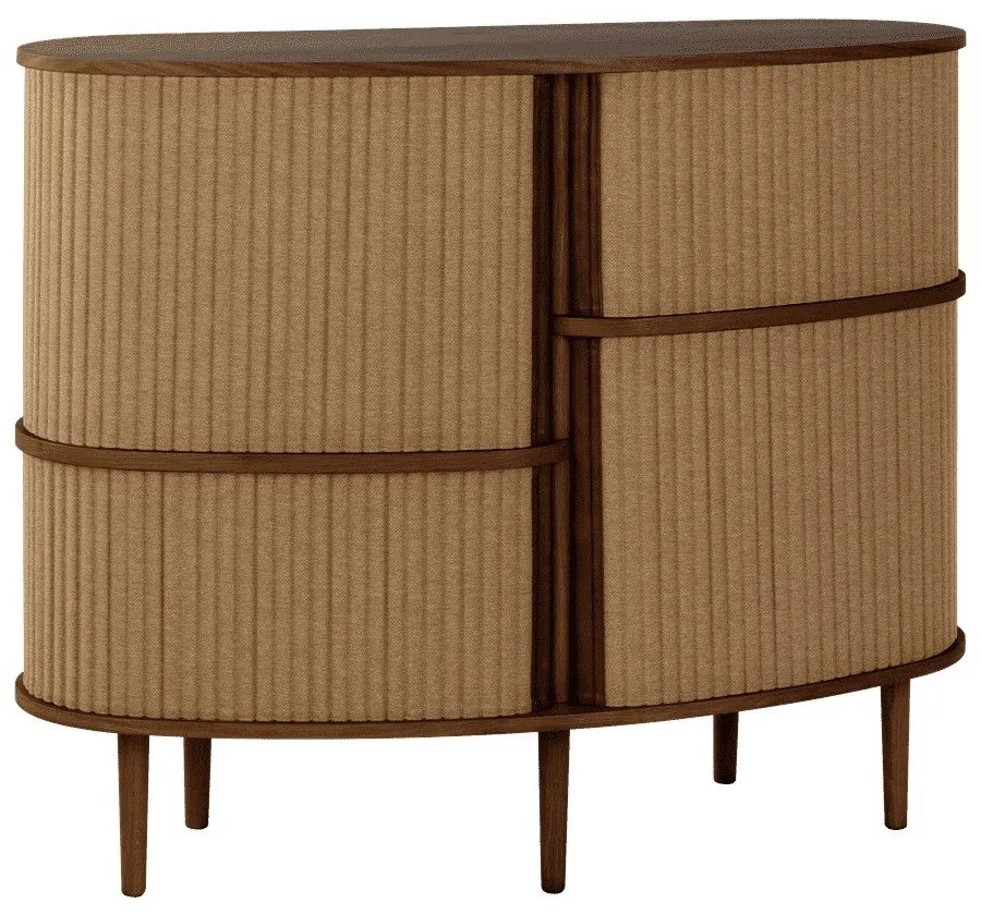 Dulap maro-maro deschis cu aspect de lemn de stejar cu ușă glisantă 120x100x50 cm Audacious – UMAGE