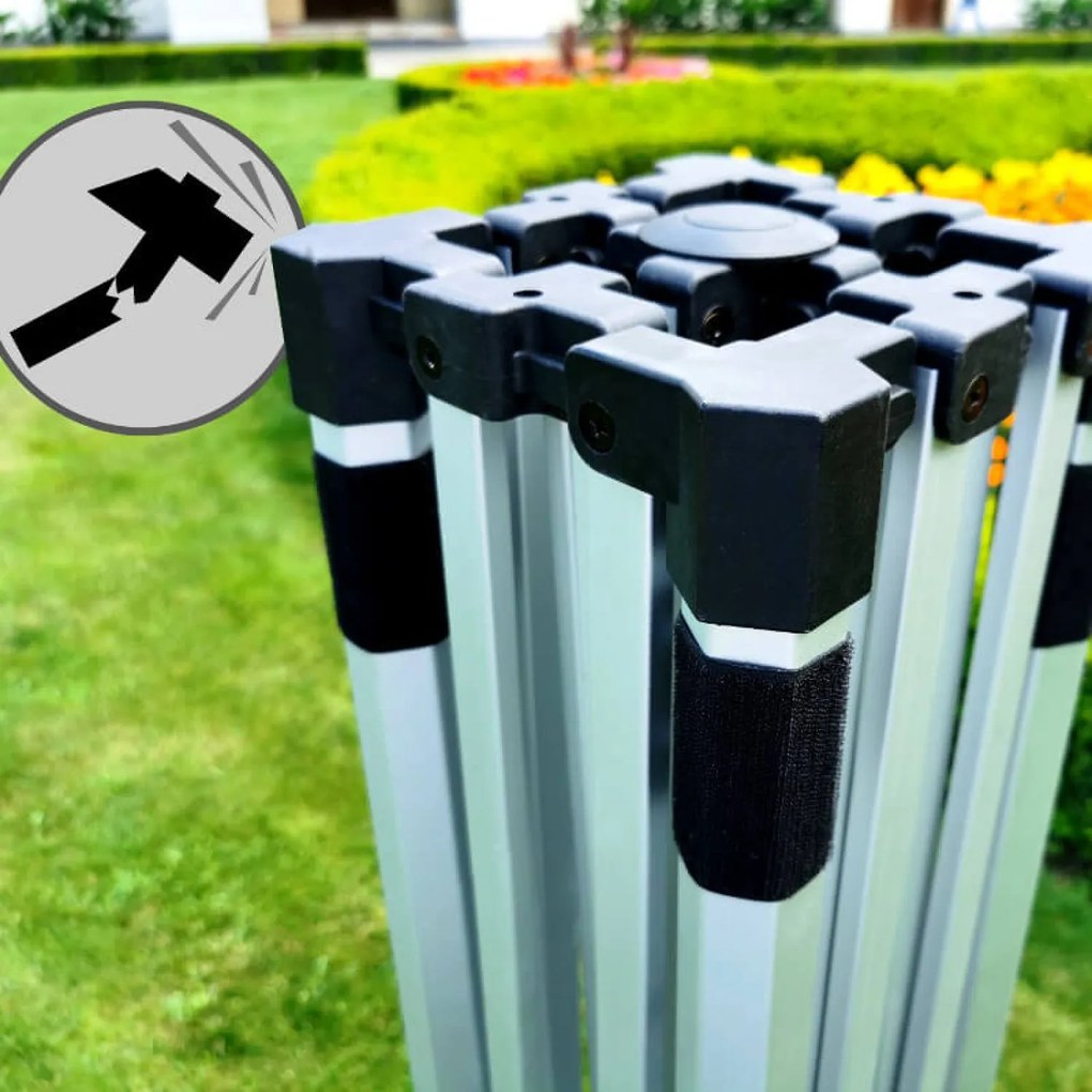 Soluție exclusivă pentru marketingul dumneavoastră: Cort tip foarfecă 2x2 m – Fără efort, cu impact maxim! - cu 3 pereți - Verde