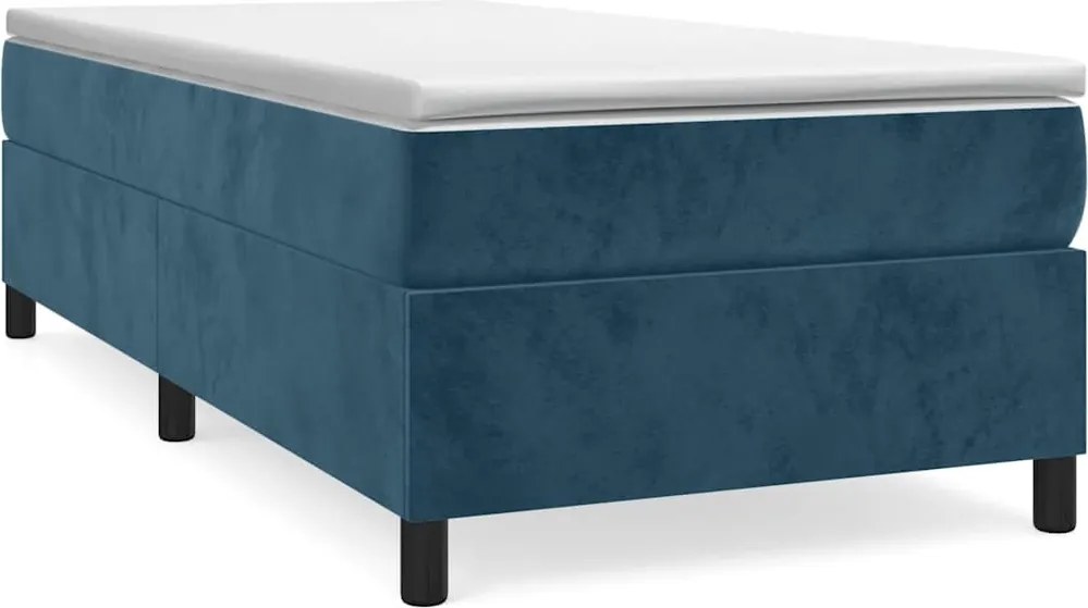 vidaXL Cadru de pat cu arcuri, albastru închis, 80x200 cm, catifea