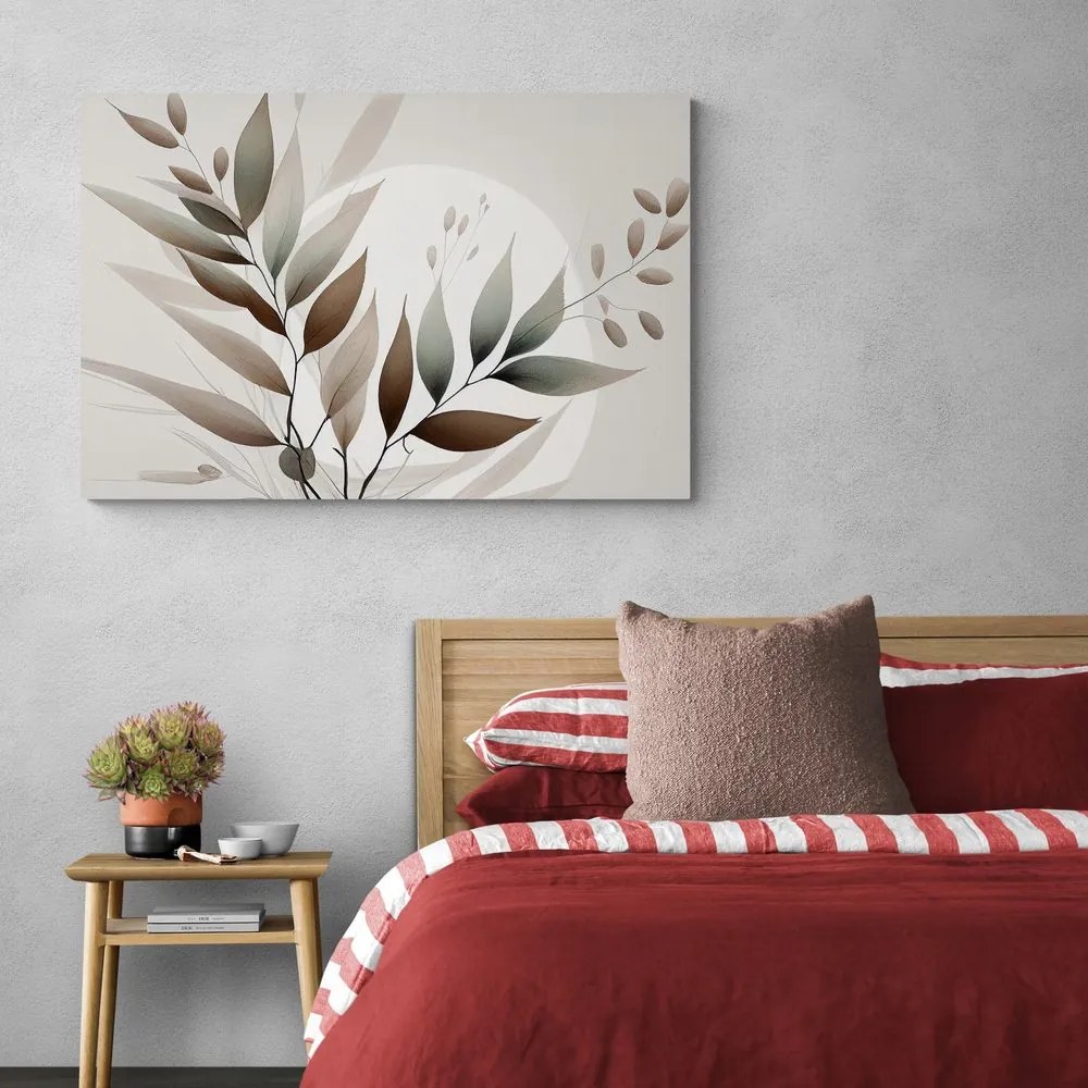 Tablou frunze minimaliste în design boho