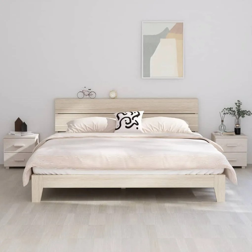 vidaXL Noptiere HAMAR, 2 buc, alb, 40x35x44,5 cm, lemn masiv de pin