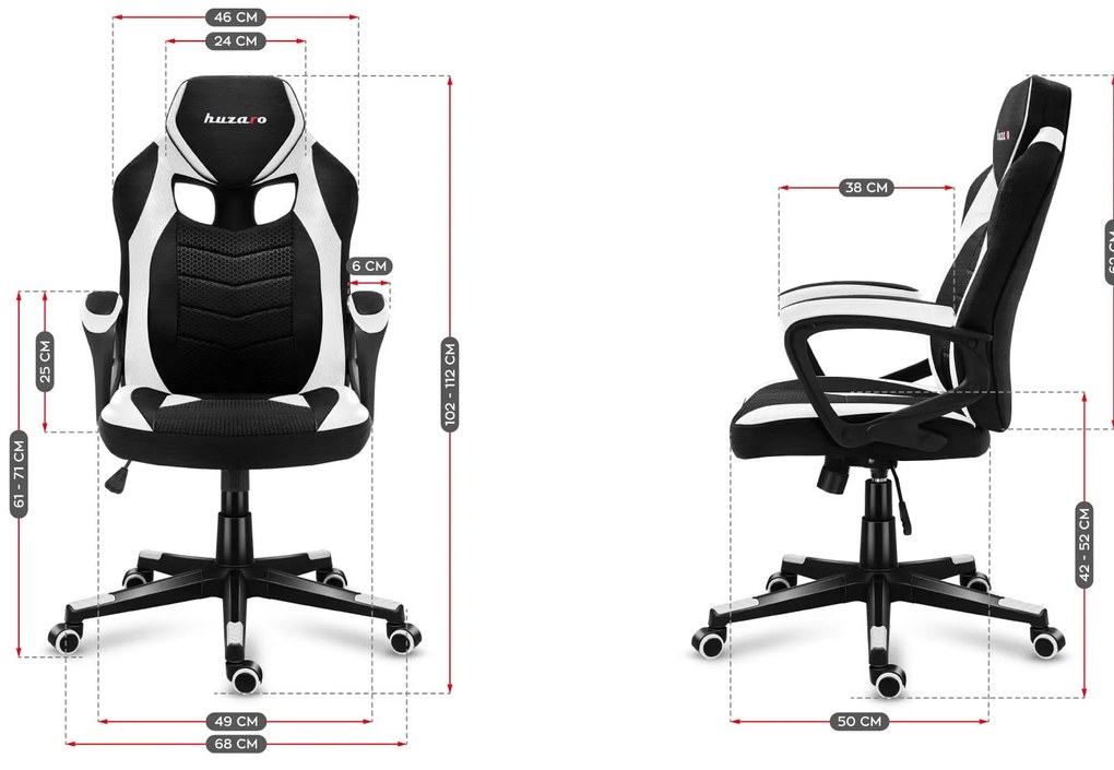 Fotoliu gaming Fusion 2.5 (negru + alb). 1087467