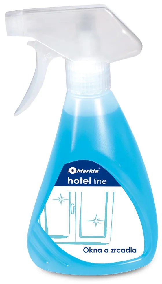 Produs Merida Hotel Line pentru ferestre si oglinzi, 500 ml, albastru