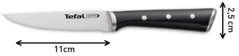 Tefal - Set de 4 cuțite pentru steak din oțel inoxidabil ICE FORCE, 11 cm, crom/negru