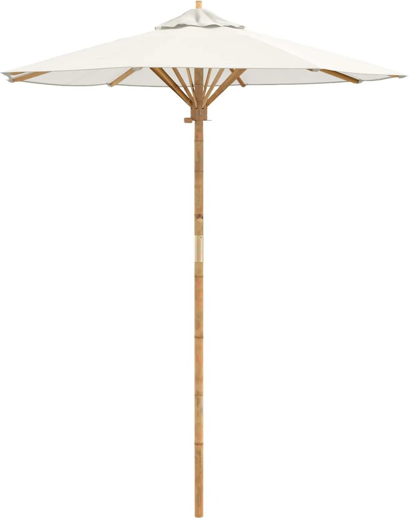 vidaXL Parasol de Grădină Alb crem Ø 270 x 260 cm Bambus
