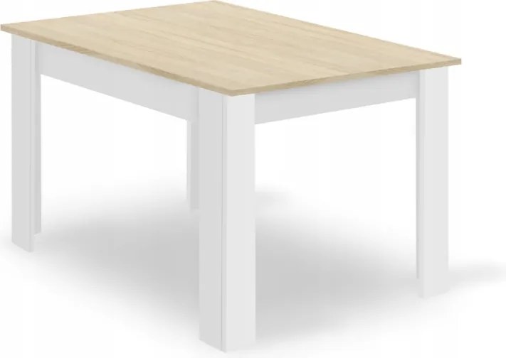 OFERTA Masă de dining albă cu blat în decor stejar sonoma MADO 120x80 Clasa II