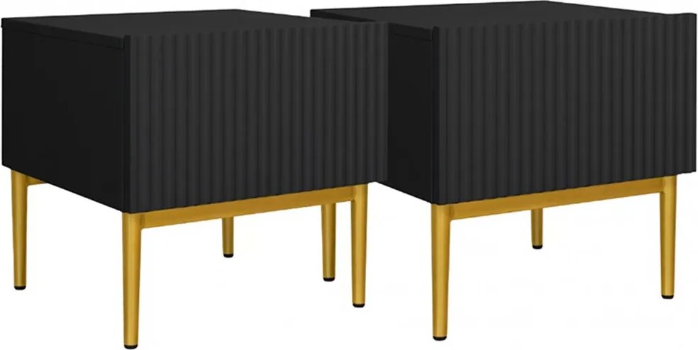 Set noptiera Nicole 46 cm - picioare negru / auriu