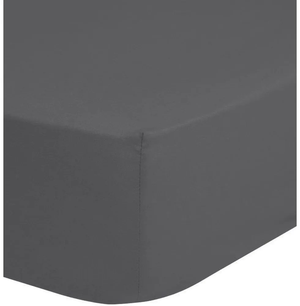 Cearșaf elastic din bumbac satinat HIP, 140 x 200 cm, gri