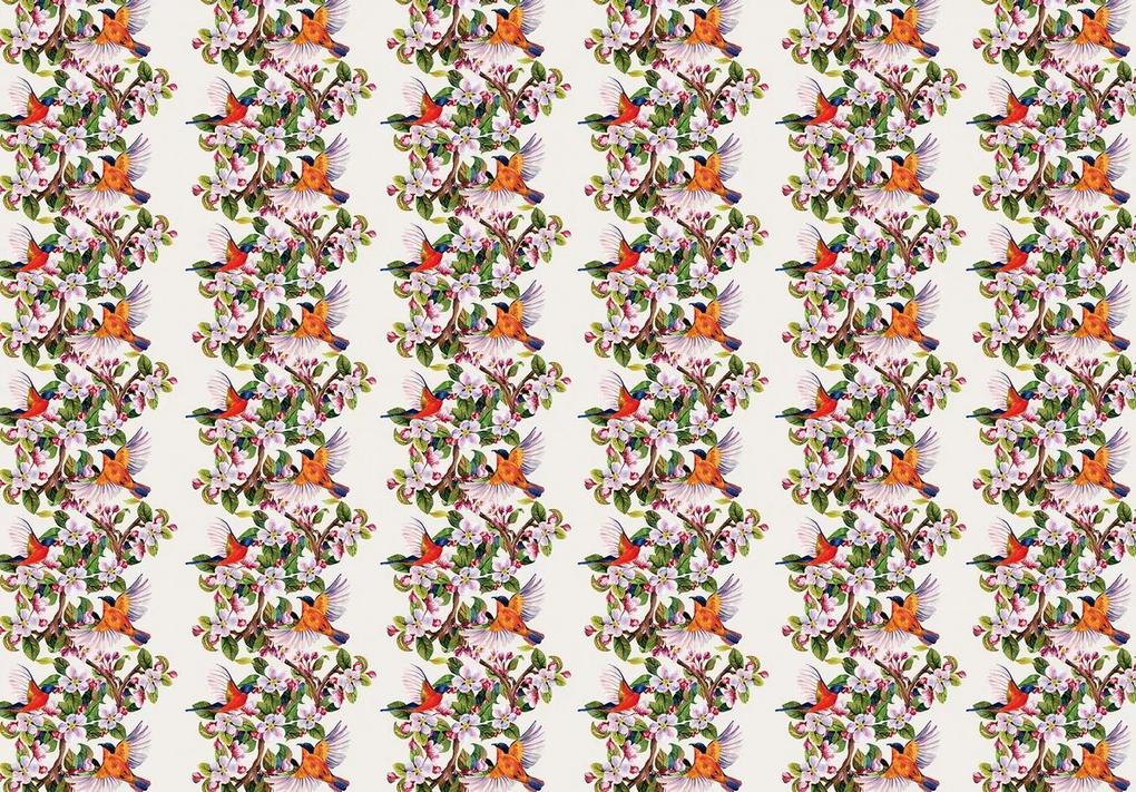 Fototapet - Păsări cu flori (254x184 cm), în 8 de alte dimensiuni noi
