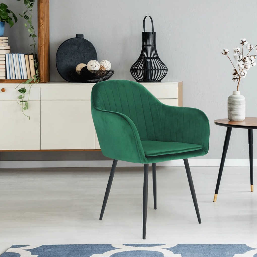 Fotoliu de design, catifea Velvet smarald, ZIRKON