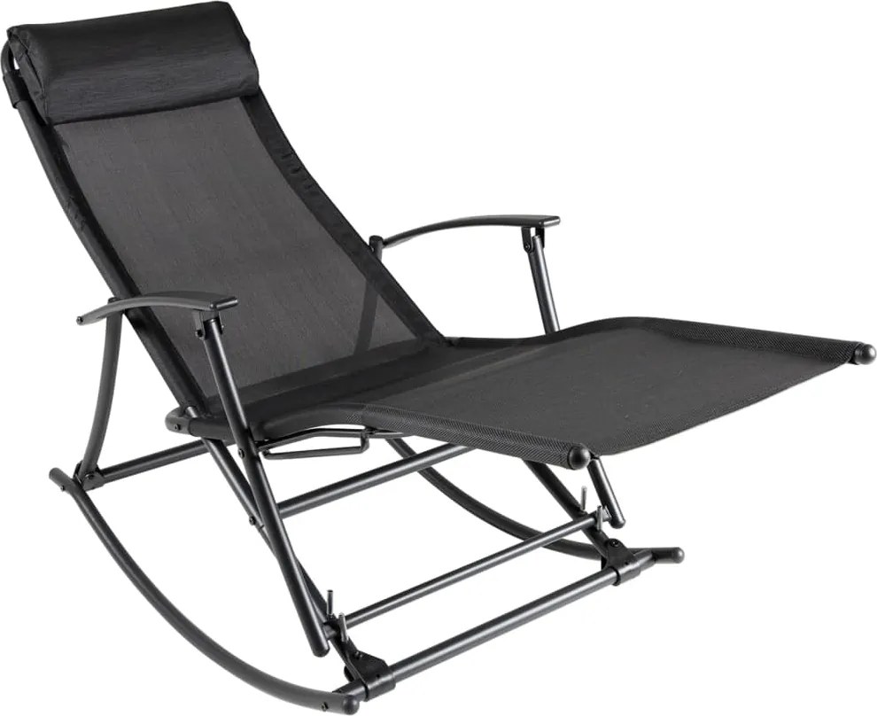 vidaXL Balansoar de grădină, negru, oțel și textilenă