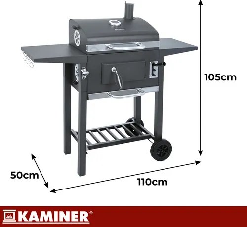 Grătar de grădină cu grătar din fontă și accesorii