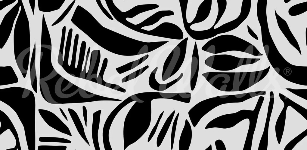 Tapet Abstract Leafs, Black &amp; White, Rebel Walls