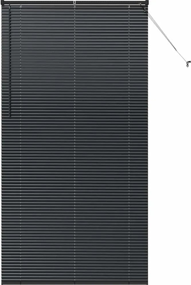 vidaXL Jaluzele venetiene Manual Negru 220 x 110 cm Aluminiu