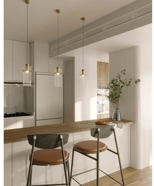 Lustră LED pe cablu MAXLIGHT P0531 SIGNATURE LED/8W/230V d. 15 cm alamă/transparent