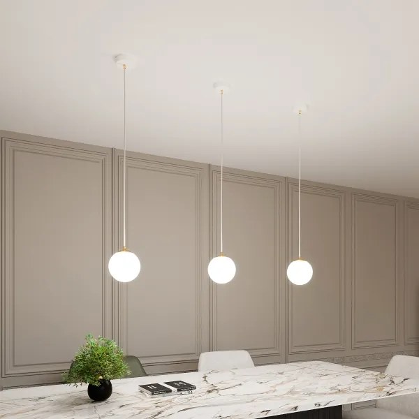 Lustră pe cablu ROYAL 1xE14/10W/230V d. 14 cm alb