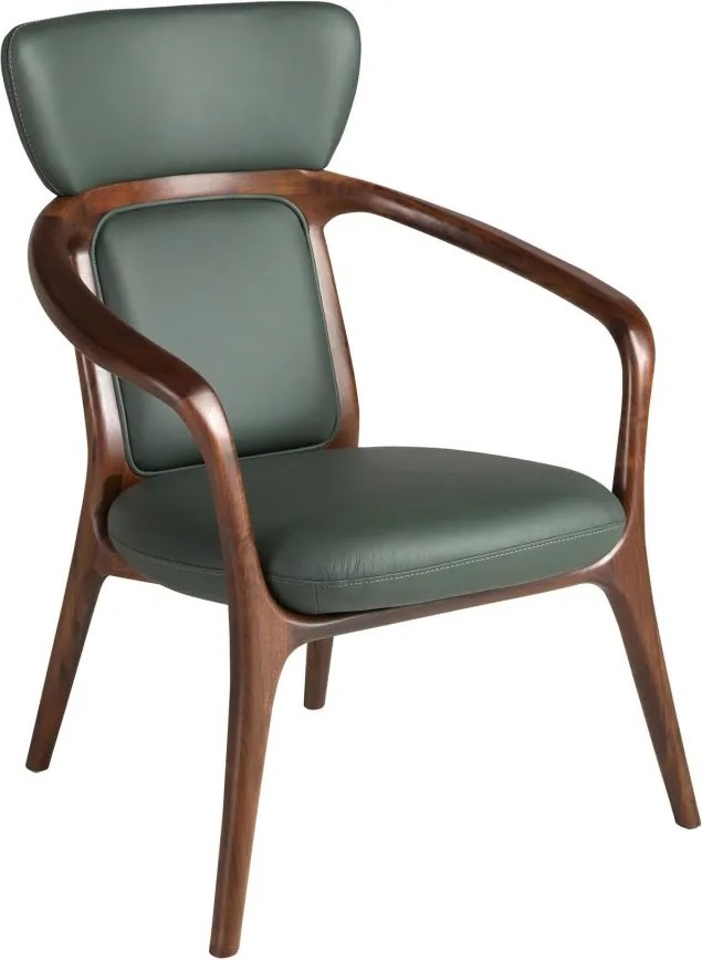 Scaun cu brate LUX design italian, Piele Sintetica Verde Inchis