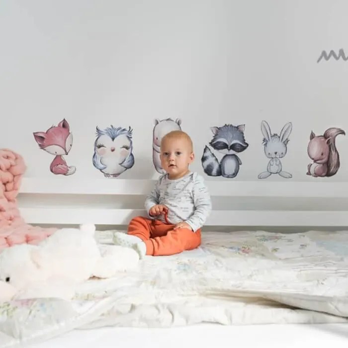 INSPIO Autocolante cu animăluțe deasupra pătuțului