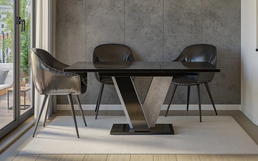 Masă lemn masiv alb Dining extensibilă BellaVista 120/160x90 cm