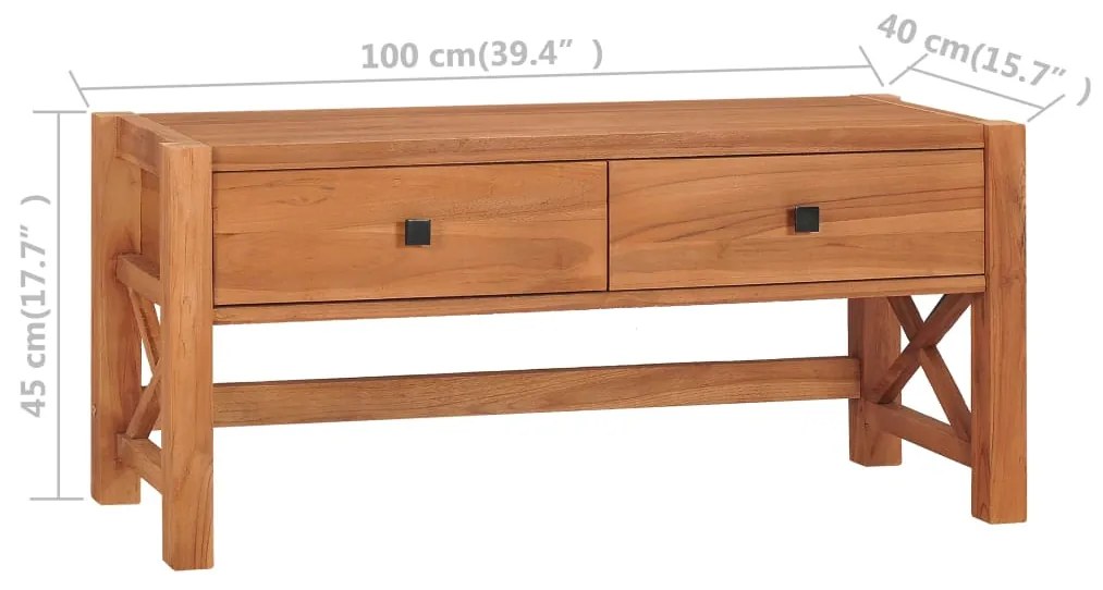 Comoda TV, 100x40x45 cm, lemn de tec reciclat 1, 100 x 40 x 45 cm
