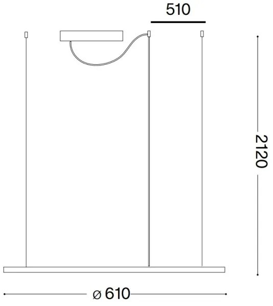 Lustră LED pe cablu Ideal Lux HULAHOOP LED/28W/230V 3000K d. 61 cm CRI 90 alb