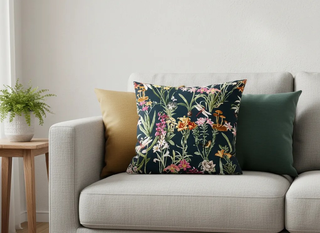 Fata de perna decorativa MYSTIC GARDEN 45x45 cm, verde inchis