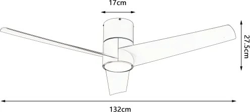 ZEVENTI BARROSA Ventilator de tavan LED, 18W/230V, Wi-Fi Tuya + telecomandă