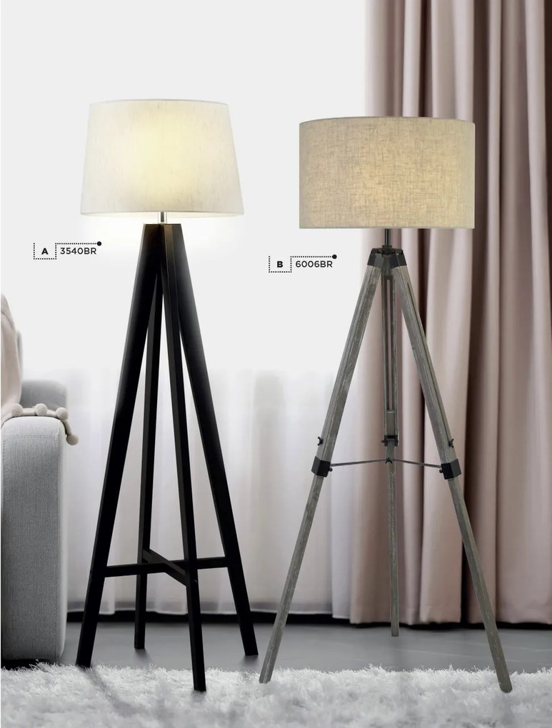 Lampadar de podea cu trepied design elegant Easel EU6006BR SRT