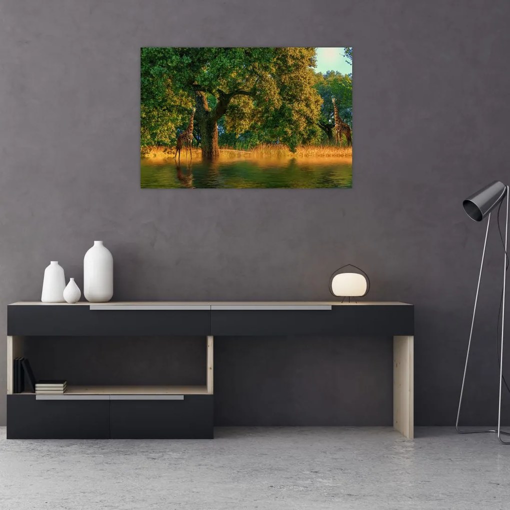 Tablou cu girafe în natură (90x60 cm)