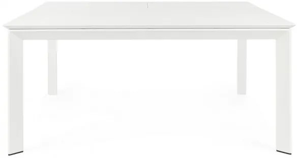 Masă extensibila, din aluminiu, alba, 160/110x160 cm, Konnor, Bizzotto