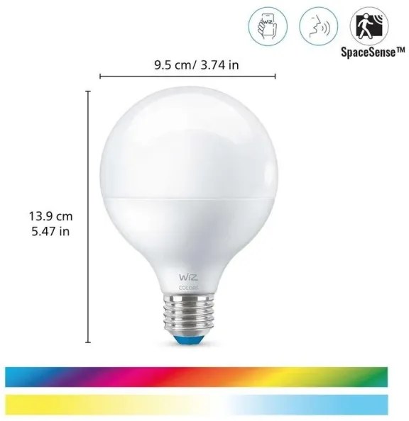 Bec LED RGB dimabil G95 E27/11W/230V 2200-6500K Wi-Fi WiZ
