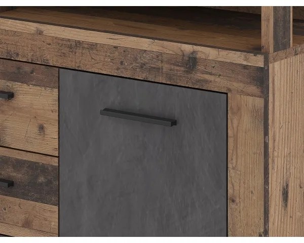 Comodă RUNA, maro închis/antracit