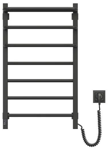 Radiator electric de baie cu termostat FORTIS 350W/230V 80,6 cm IP44 negru dreapta
