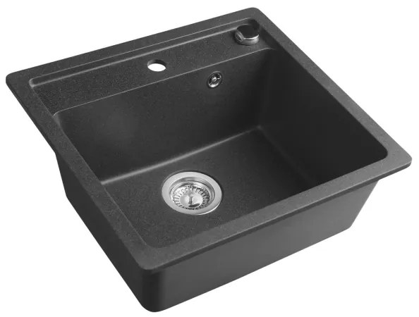 Sapho - Chiuvetă de bucătărie 53x50 cm granit/negru