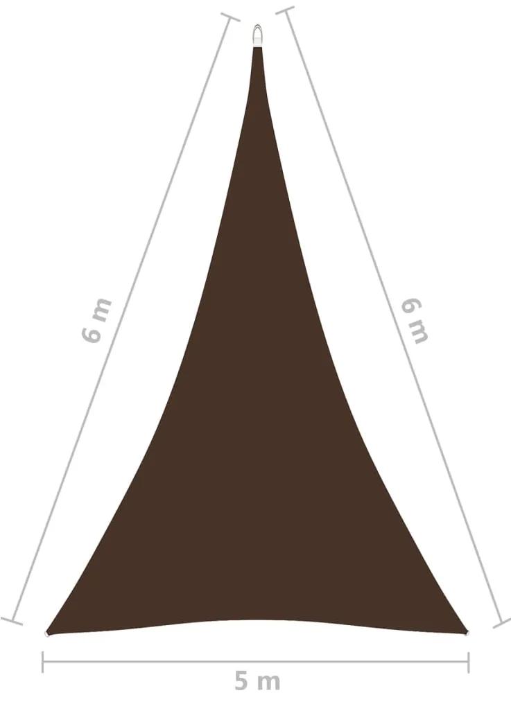 Parasolar, maro, 5x6x6 m, tesatura oxford, triunghiular Maro, 5 x 6 x 6 m