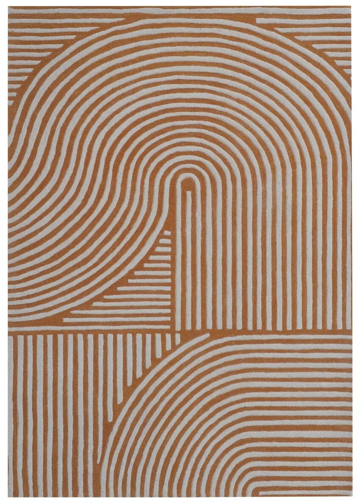 Covor Maze Bedora, 120x170 cm, 100% lana, multicolor, finisat manual
