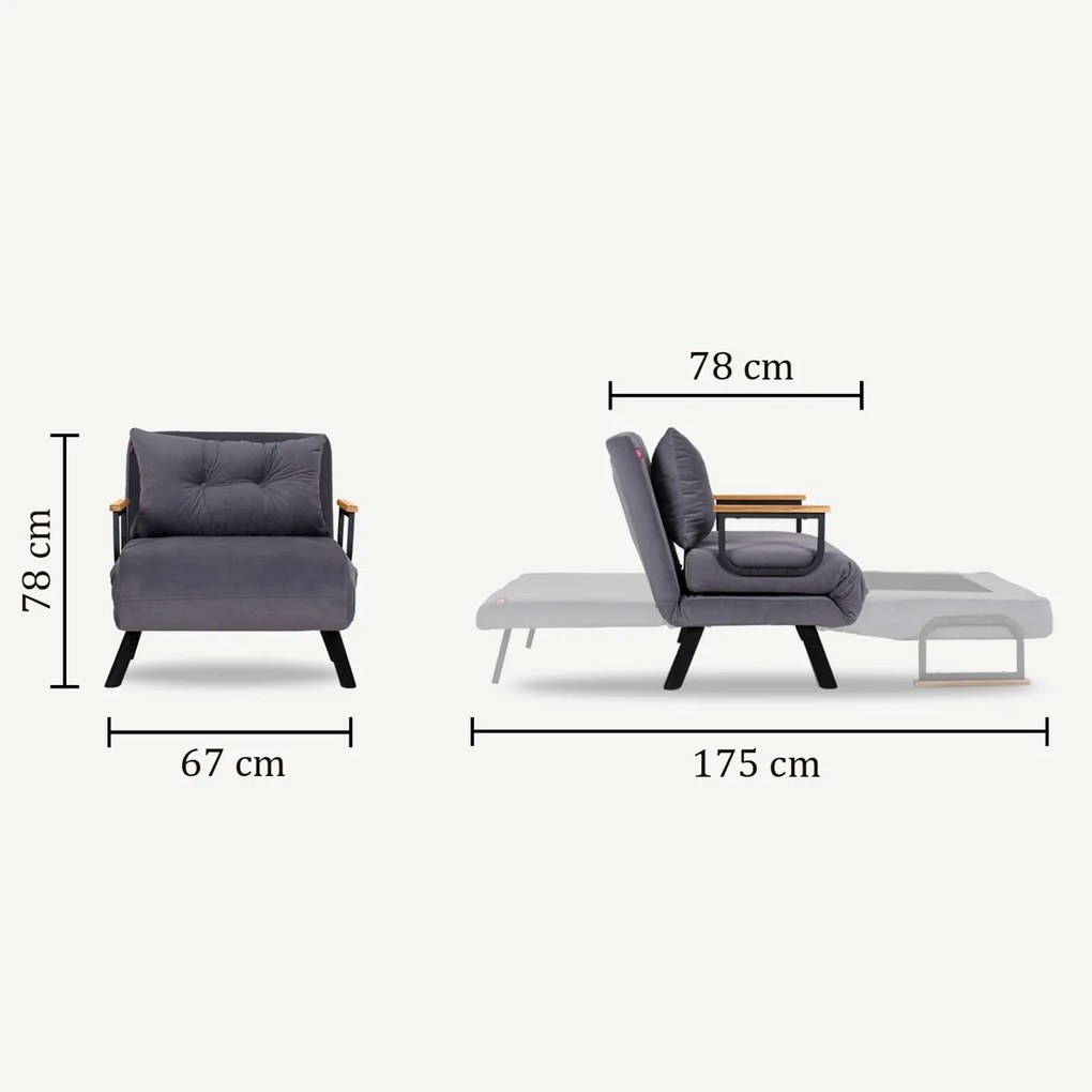 Scaun Sando Single Dark Grey