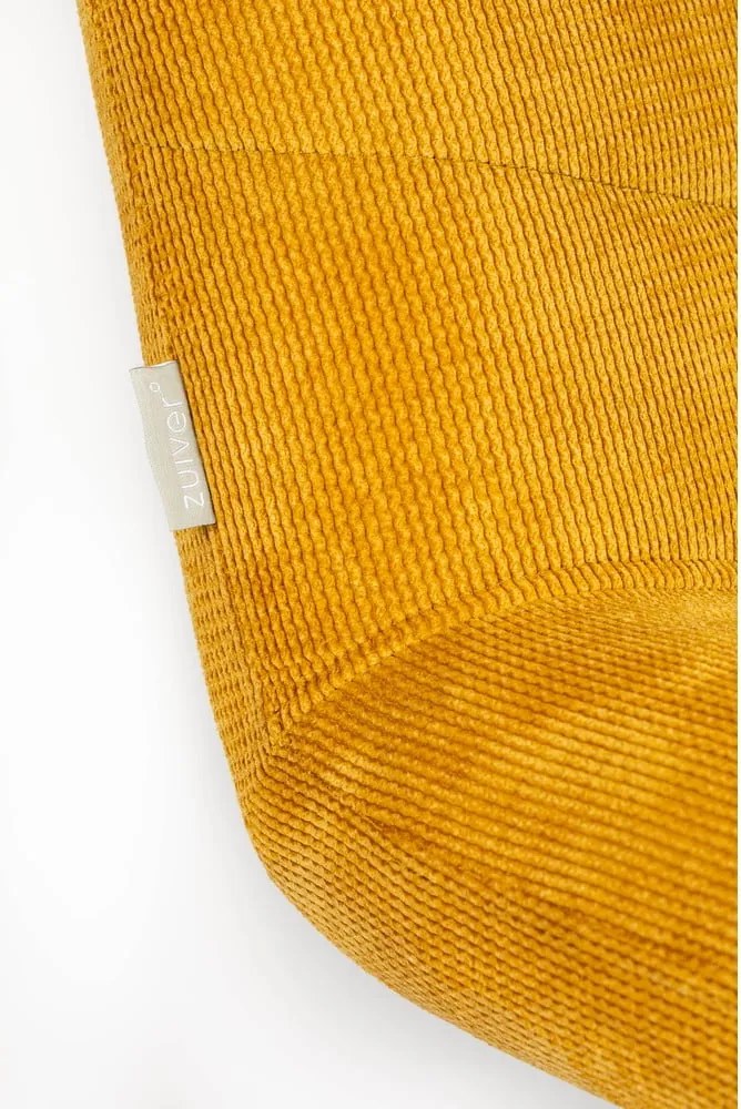 Fotoliu galben ocru cu tapițerie din catifea Bubba – Zuiver