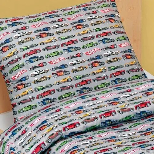 Bellatex Lenjerie de pat din bumbac pentru copiiJunior Formula gri, 140 x 200 cm, 70 x 90 cm