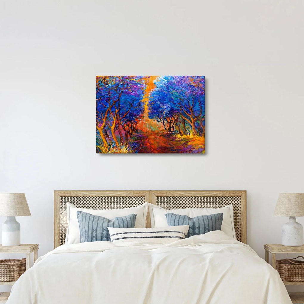 Tablou - Coroane de copac de toamnă, impresionism modern (70x50 cm)