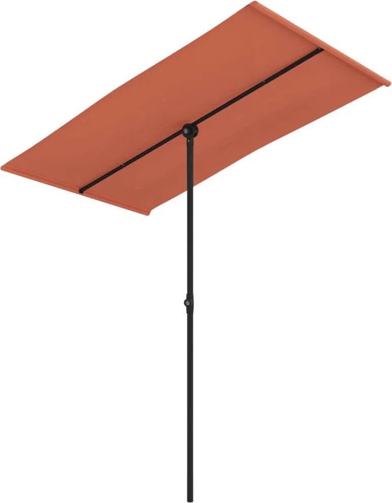 vidaXL Umbrelă de soare exterior cu stâlp aluminiu cărămiziu 180x110cm