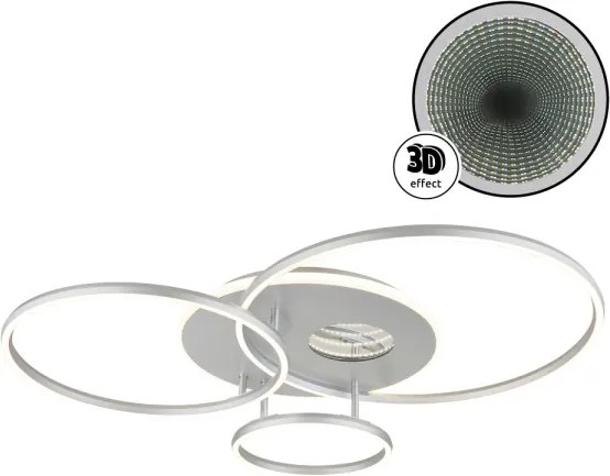 Globo 48466-54A-LED Plafonieră reglabilă INVERTINA 54W/230V 90x70 cm argintie + telecomandă