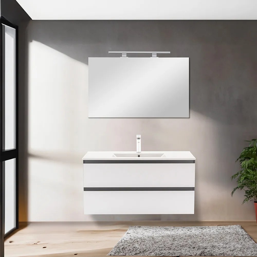 Dulap inferior Vario Forte 100 cu lavoar antracit-alb