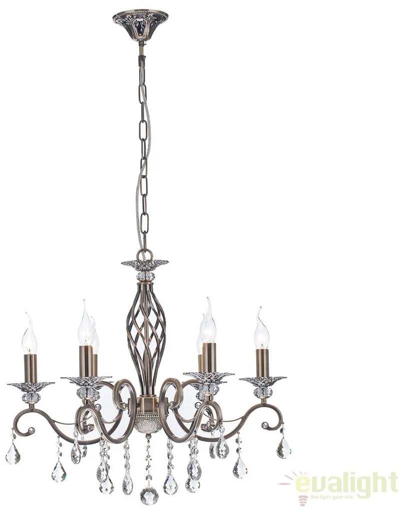 Candelabru elegant design clasic cu 6 brate Grace bronz MYRC247-PL-06-R