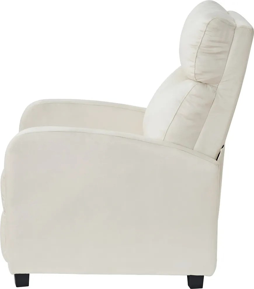 Fotoliu de relaxare, Spatar Rabatabil 135°, Suport picioare extensibil, Catifea, Bej Velvet-01