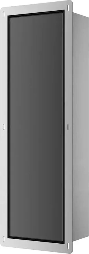 Raft incastrat pentru perie WC Balneo Wall Box L si hartie igienica deschidere stanga finisaj negru 68 cm