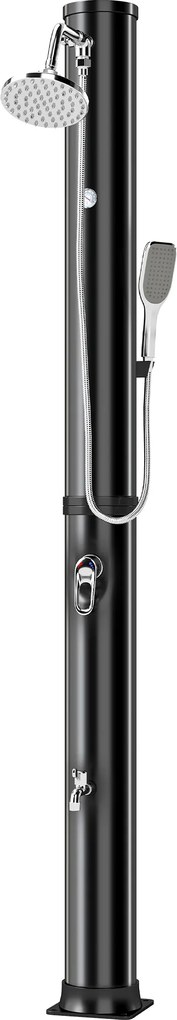 Outsunny Duș solar 40 L Duș de grădină cu duș de mână, cap de duș, robinet, temperatură reglabilă | Aosom Romania